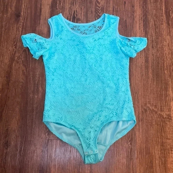 Self Esteem Turquoise Lace BodySuit Girls Large - Picture 1 of 6